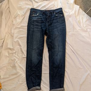Madewell Dark Wash Distressed Slim Boyjean